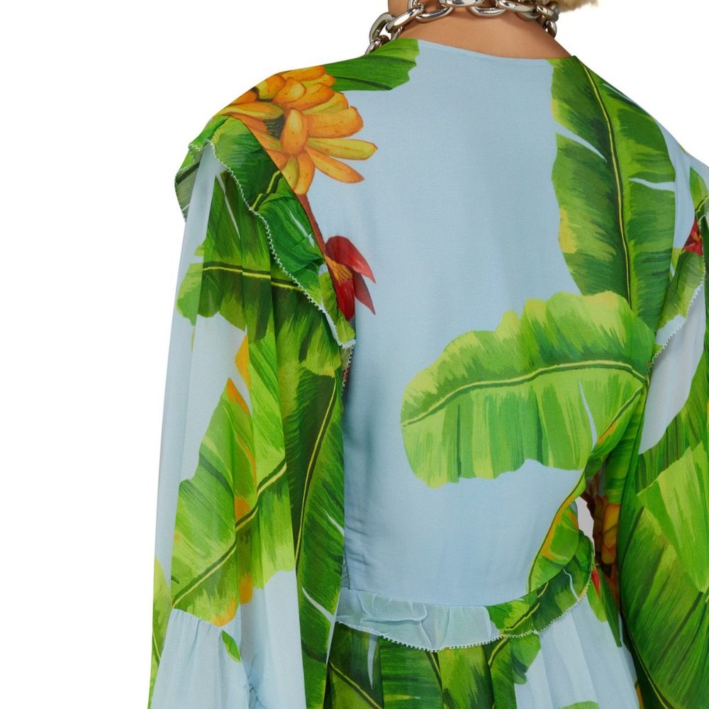 Farm Rio Fresh Bananas Butterfly-Sleeve Maxi Dress View 4